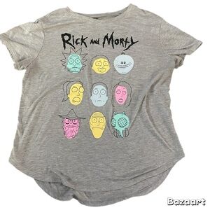Sz XL Gray Rick And Morty Tshirt Adult Swim